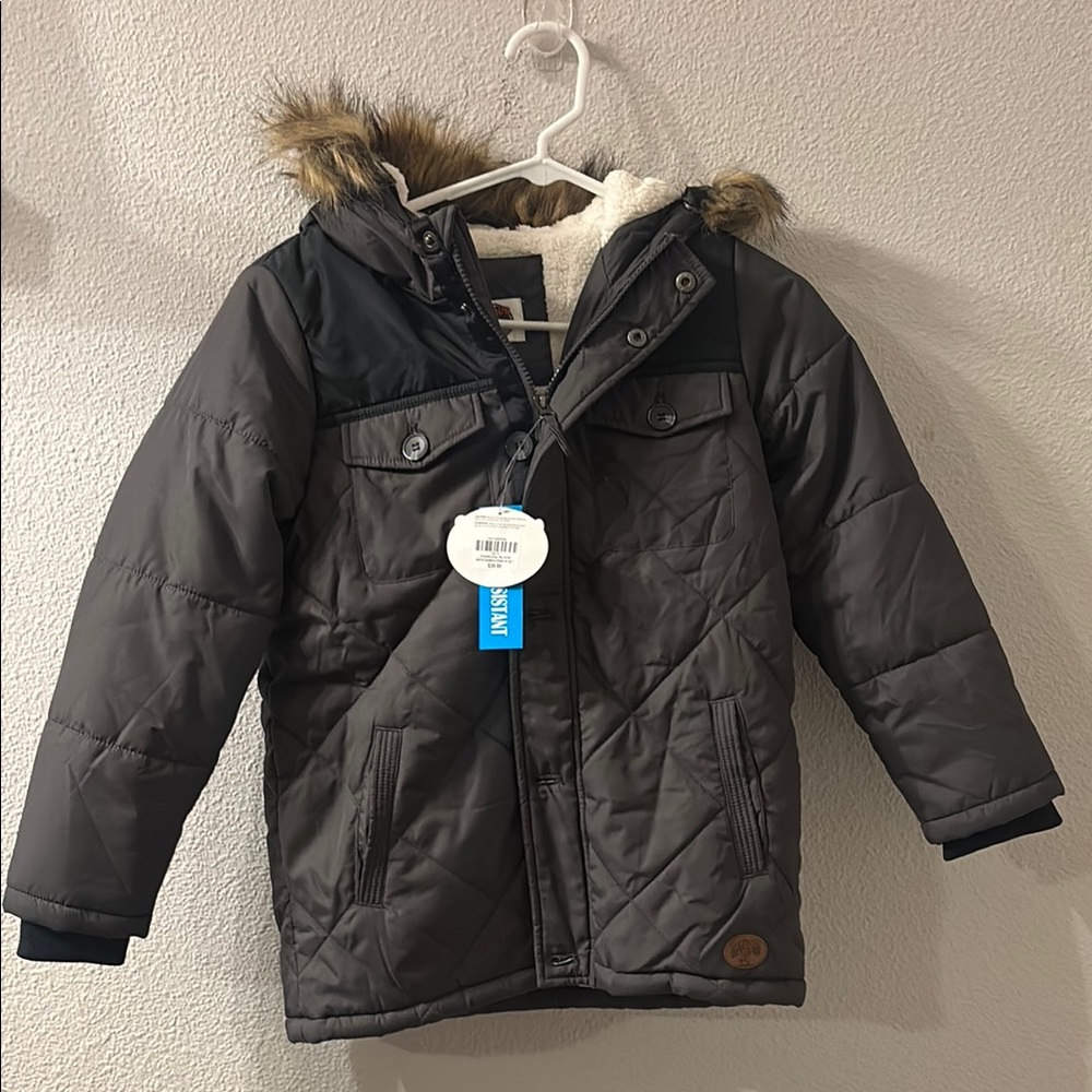 Outdoor Kids Cabelas Quilted Jacket with Faux Fur Hood